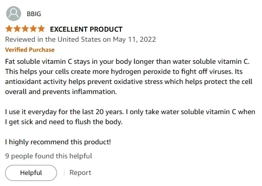 Fat-Soluble Vitamin C Benefits: Long-Term User Review & Recommendation