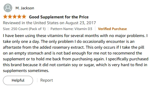 Soy-Free Vitamin D Supplement Review: No Sugar Added