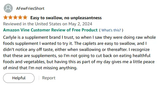 Carlyle Vitamin C: Easy-Swallow Raw Supplement for Peace of Mind