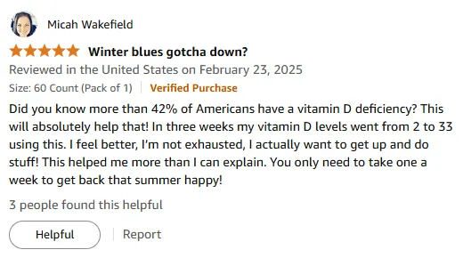 Vitamin D Boost: 2 to 33 in 3 Weeks Weekly!