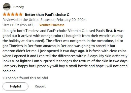 Timeless Vitamin C Serum Review: Brighter Skin in 2 Days