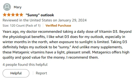 Metagenics D3 Boosts Winter Mood & Energy