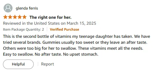 Teen-Friendly Vitamin A: No Aftertaste, Easy to Swallow