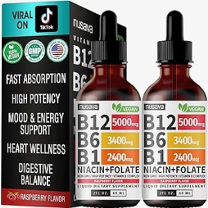 Vitamin B12 Drops 5000mcg with B6, B1, Niacin & Folic Acid