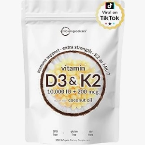 Vitamin D3 K2 Softgels 10000IU 2in1